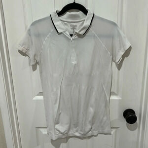 Athleta top collar white ￼ with black trim